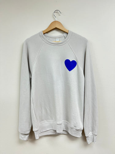 Share The Love Sweatshirt - Beige w/Blue Heart