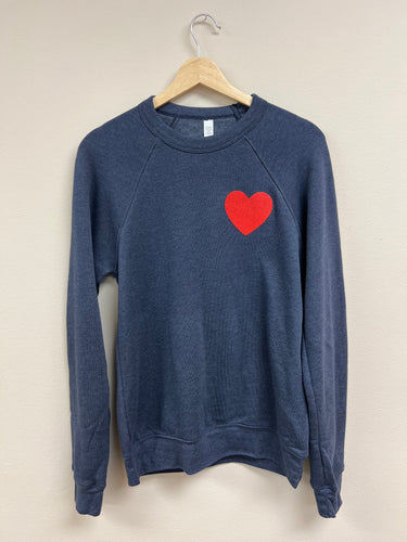 Share The Love Sweatshirt - Navy w/Red Heart