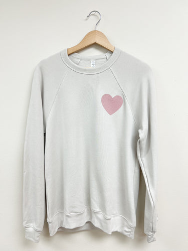 Share The Love Sweatshirt - Beige w/Mauve Heart