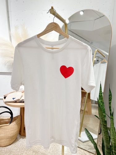 Share The Love T-Shirt - White w/ Red Heart