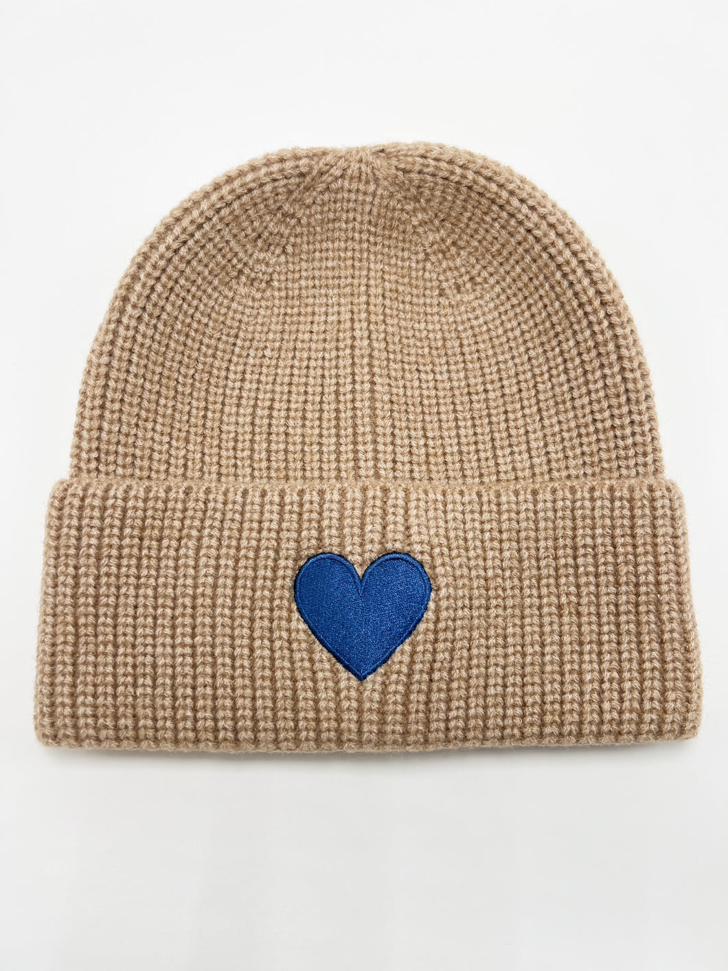Signature Heart Beanie - Khaki / Blue