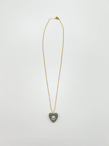 Signature Heart Necklace - Grey