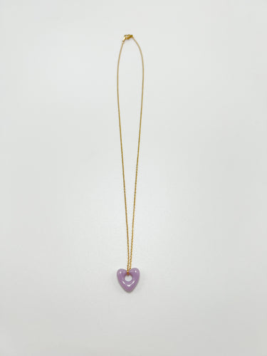 Signature Heart Necklace - Purple