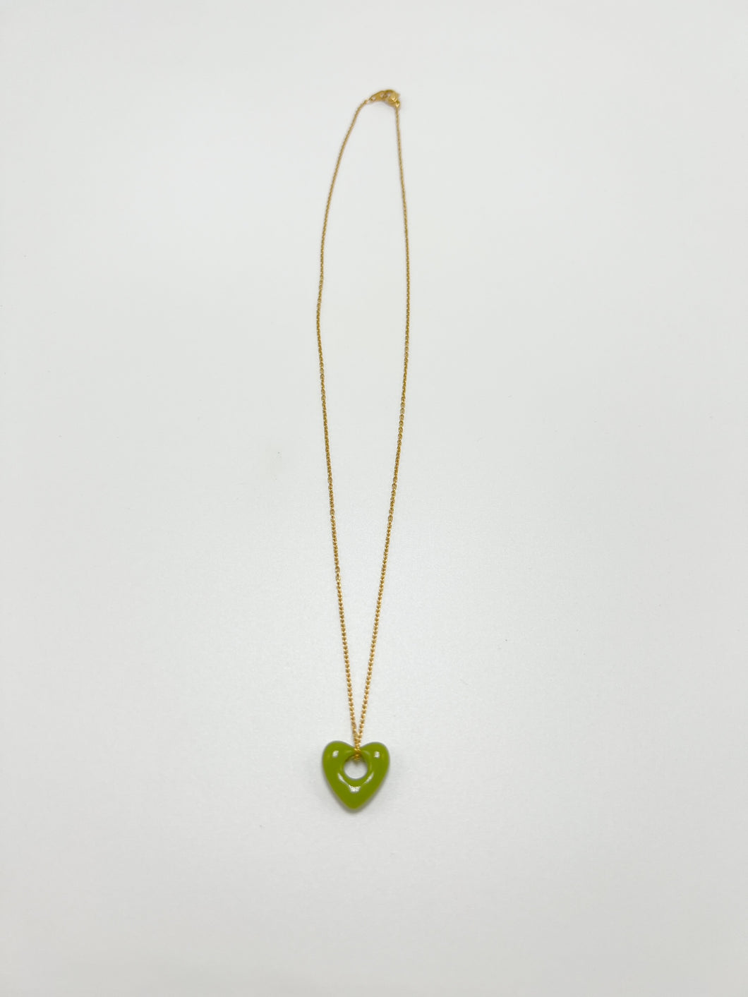 Signature Heart Necklace - Olive Green