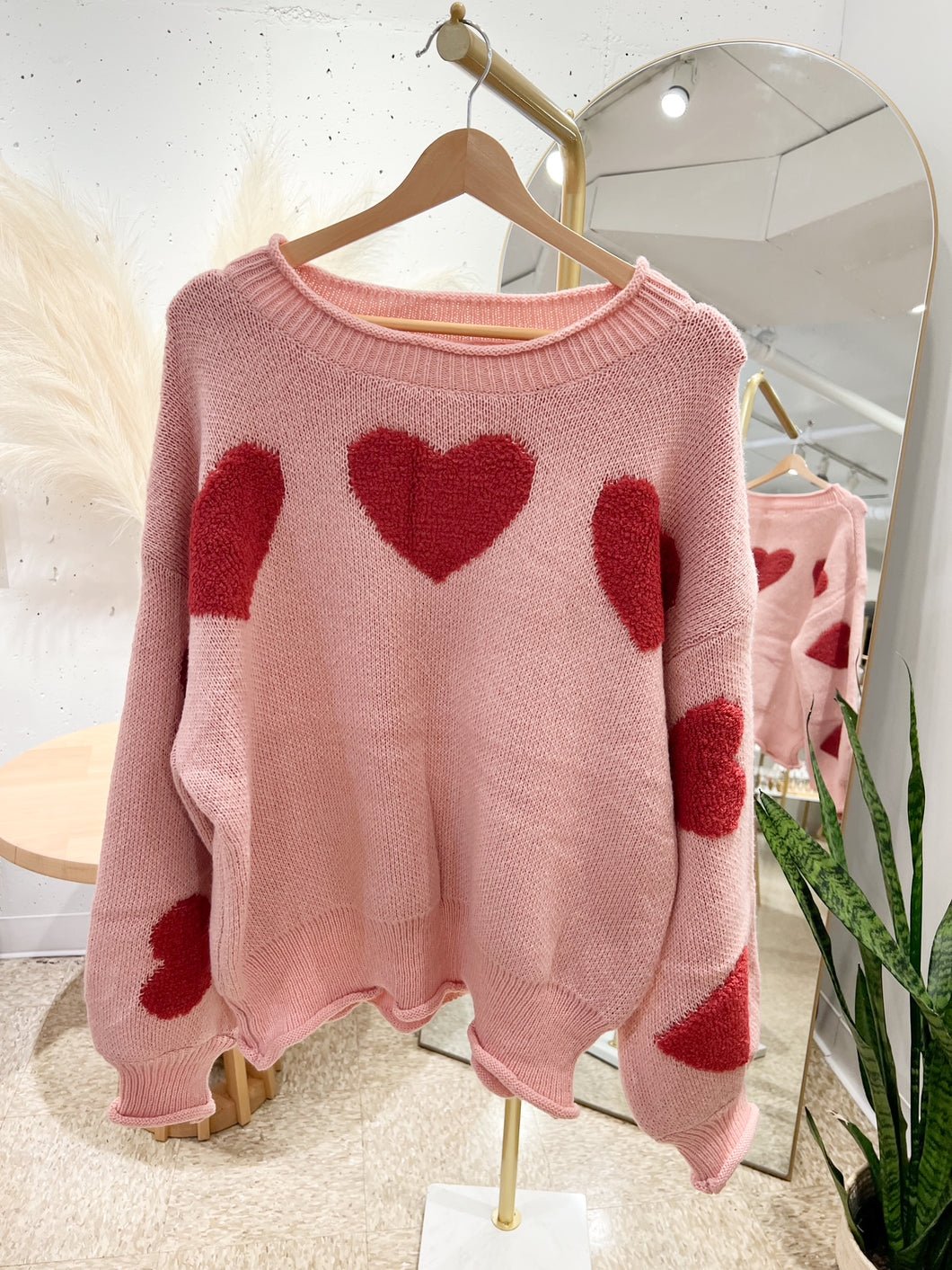 Pink Hearts Sweater