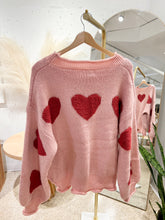 Load image into Gallery viewer, Pink Hearts Sweater