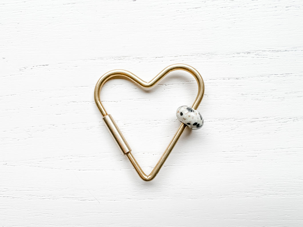 Heart Keychain with a Purpose - Dalmatian Jasper - Stone of Joy