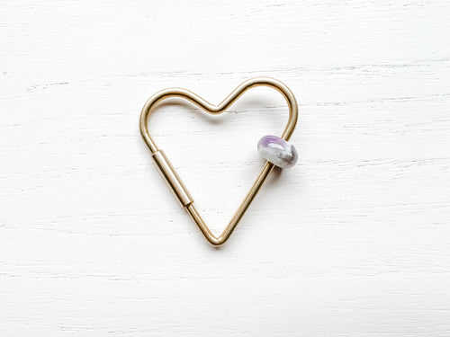 Heart Keychain with a Purpose - Amethyst - Stone of Peace